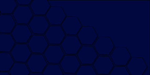  Abstract dark  blue modern hexagon technology honeycomb texture grid vector background.