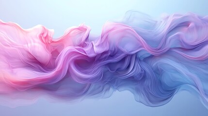 Fototapeta premium Abstract flowing pastel pink and blue fabric waves.
