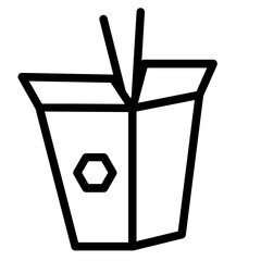 Carryout Chinese Food Line Icon