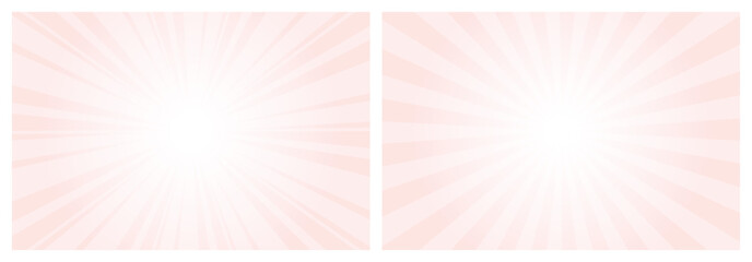 Misty rose pink sunburst pattern background. Sunbeam backdrop with rays. Summer Banner. Vector Illustration.