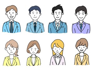 スーツを着た男女のセット