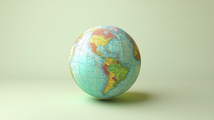 A globe with the continents of North America and South America on it.