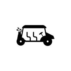 Naklejka premium Caddy golf car silhouette logo design