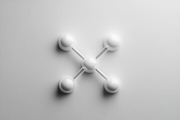 Obraz premium A minimalist white molecular structure on a clean background, symbolizing simplicity, innovation, and scientific precision.
