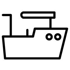 Fishing Sea Boat Line Icon