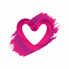 pink heart with ribbon