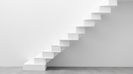 A clean staircase with white wraps, perfect for showcasing branding