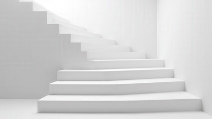 Clean stair wrap mockup in a minimal interior for branding