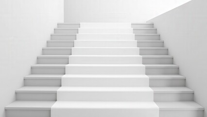 Fototapeta premium A minimal interior featuring a staircase with blank white wraps