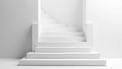 Fototapeta premium Clean white wraps on steps, perfect for design preview mockups