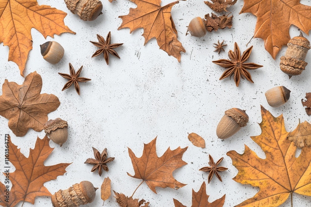 Aufkleber a fall yellow leaf frame on a stone surface on an autumn background. thanksgiving day. the season is