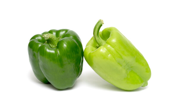 green bell pepper on a white background
