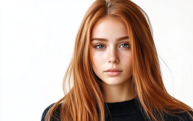 Naklejka premium Attractive young woman on isolated white background. portrait of beautiful female