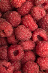 ripe raspberries closeup