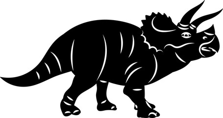 dinosaur with tusks silhouette vector