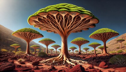 Alien Landscape with Unique Trees