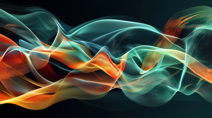 Obraz premium Visualizing energy flow dynamics in nature digital art modern workspace abstract conceptualization