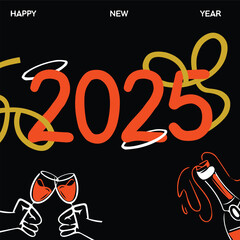 2025 New Year Trendy Poster | Modern Celebration Design