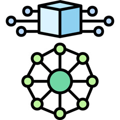 Blockchain Network Node icon