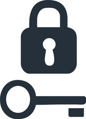 vector icon of key and padlock

