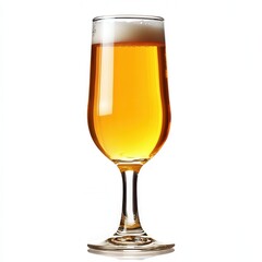 Refreshing glass of cold beer with a frothy white head.