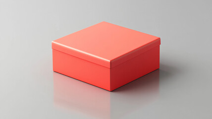 Fototapeta premium a red blank box mockup isolated on a grey background