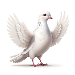 Obraz premium A cartoon dove standing on a white background.
