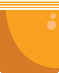 Closed yellow paper envelope with white stripes and two bubbles, used to send letters or documents