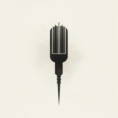 Fototapeta premium Minimalist microphone icon design featuring sleek silhouette. This artistic representation captures essence of sound and music, perfect for creative projects