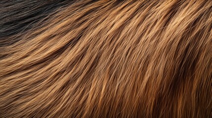 Fototapeta premium Close-up texture of long, brown and black animal fur.