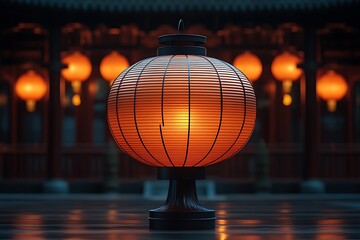 Fototapeta premium Set Red hanging lantern Traditional Asian decor. Decorations for the Chinese New Year. Chinese lantern festival. Realistic 3d design vector illustration