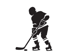 Fototapeta premium ice hockey player silhouette vector art