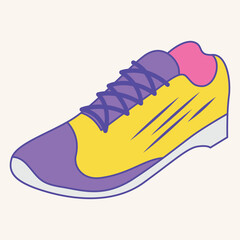 A colorful athletic shoe designed for sports and casual wear.