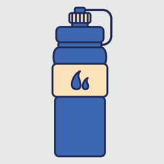 A blue water bottle with a nozzle and a water droplet symbol.
