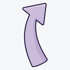 A purple curved arrow pointing upwards, designed for graphic representation.