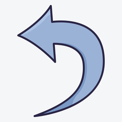 A blue curved arrow pointing to the left, symbolizing return or back navigation.