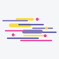 Abstract design featuring colorful lines and shapes on a light background.