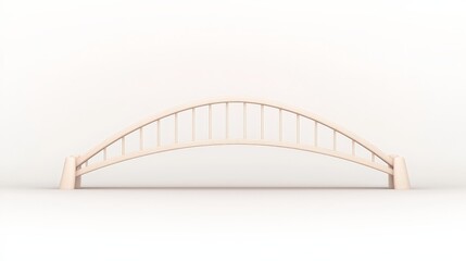 Minimalist arch bridge design, isolated on white background.