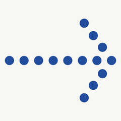 A blue arrow with dots indicating direction.