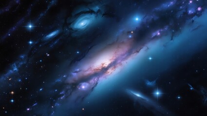 Obraz premium Majestic Starry Sky High-Resolution Photograph of the Infinite Cosmos with Twinkling Stars and Nebulae