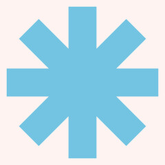 A light blue asterisk shape on a pale background, suggesting emphasis or decoration.