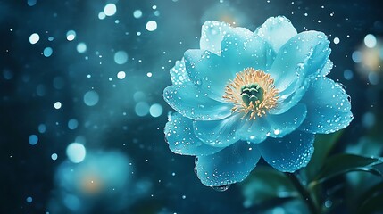 Close-up of a peony flower with water drops on the petals.