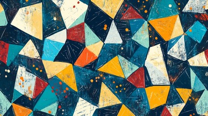 Fototapeta premium Abstract Geometric Pattern with Vibrant Colors