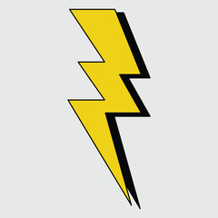 A stylized yellow lightning bolt on a gray background.