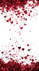Fototapeta premium Romantic Red Hearts Glitter Burst Valentine's Day Celebration Background Image