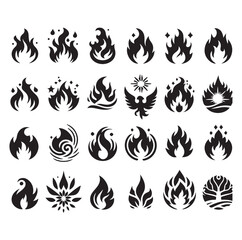 Fire flame silhouette vector illustration 
