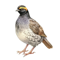 watercolor Quail isolated white background