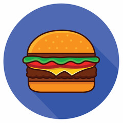 Burger Food Vector - Refers to digital illustrations of burgers created in vector format