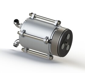 AC compressor for car spare part isolated on white background