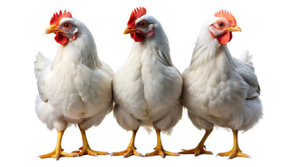 Fototapeta premium Set of White chicken isolated on white background as transparent. PNG. AI GENERATED.